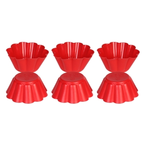 Φορμάκια σιλικόνης Muffin - Cupcake τεμ. 6 Φ7Χ3,5 εκ. κόκκινο - KESKOR 65018-7